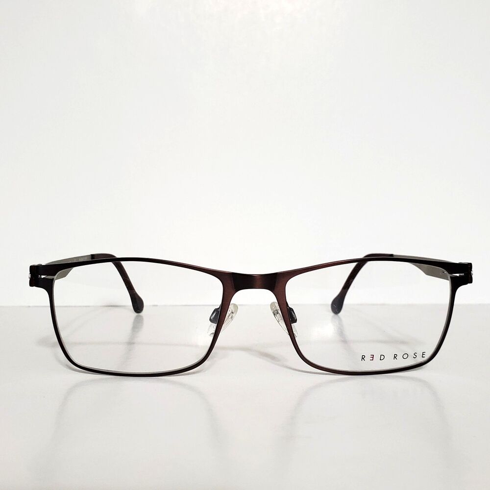 Mens Red Rose Mahogany & Silver Designer Eyeglasses Frames 53-30-150 Japan Made